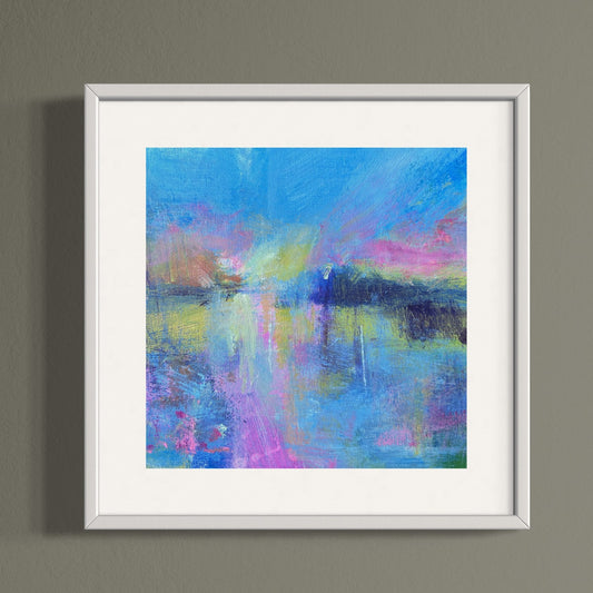 Twilight over river - original painting